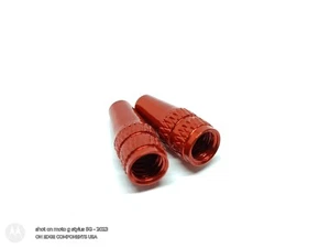 Rad Red Alloy Presta Tubeless Tube Valve Stem Caps For Muc-Off, Stan's - Picture 1 of 2