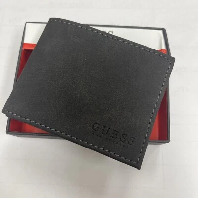 Guess Los Angeles Men's Bifold Matte Black Leather Wallet Passcase 31GO130037 - Image 1 of 3