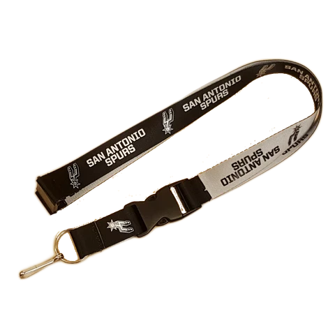 San Antonio Spurs Reversible Lanyard Keychain Badge Holder With Safety Clip Cover