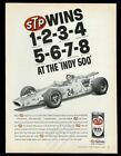 1966 Graham Hill Indy 500 race car photo STP vintage print ad
