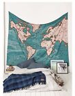 Urban Outfitter 4040 Locust Ocean Current Map Tapestry Travel Dorm 84” X 100