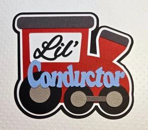 Lil' Train Conductor Title. Scrapbook, Card Making Paper Piecing - Picture 1 of 1