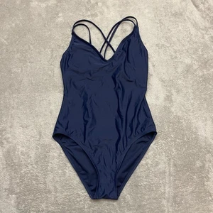 Hurley Women’s V-Neck One-Piece Swimsuit Navy Blue Medium UPF 50+ Lightly Padded - Picture 1 of 9