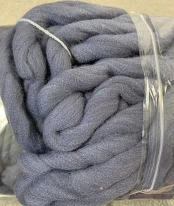 Manta gruesa hilo 4 bolsas 70' cada una suave gruesa algodón azul grisáceo tejido nuevo - Imagen 1 de 3
