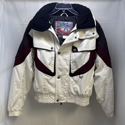 Vintage Spyder Ski Jacket Men’s Large White Black Maroon Thinsulate Lite Loft - Image 1 of 4