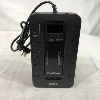 UPS CyberPower EC850LCD, 12 Tomacorrientes Batería Respaldo, 850VA, SIN BATERÍA Foto 1 de 3