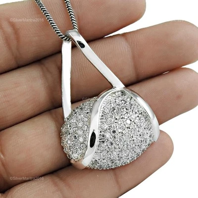 Zircone Cubico Pietra 925 Massiccio Argento Sorella Dicembre Birth Boho Pendente - Immagine 1 di 4