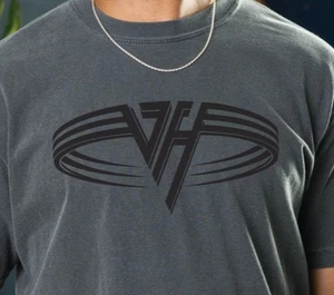 Van Halen Logo T-Shirt on Premium Vintage Black Comfort Colors Tee - Picture 1 of 6