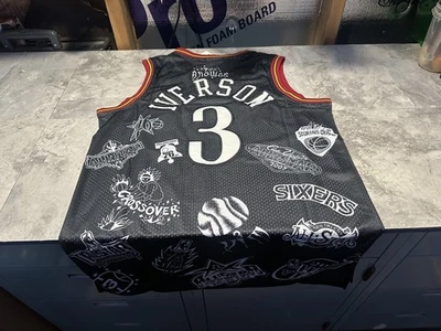 NWT Men’s Med Black  Allen Iverson The Answer Philadelphia 76ers Sixers Jersey - Image 1 of 4