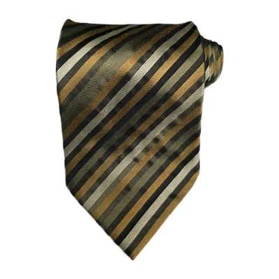 Corbata Roberto Villini Collezione para hombre 60,5" L, 4" con rayas 100 % seda hecha a mano Foto 1 de 3