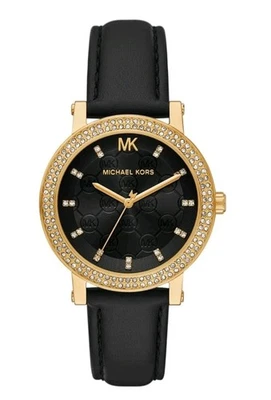 Reloj MICHAEL KORS para mujer Corey de tres manecillas de cuero negro, 38 mm Foto 1 de 4