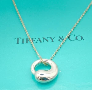 Tiffany & Co Necklace Eternal Circle Elsa Peretti Sterling Silver 925 Pendant - Picture 1 of 6