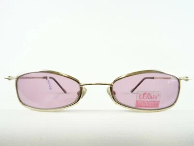 S. OLIVER Slim Lens Shape Sunglasses NEW Gold Tone with Purple Lenses Size L - Image 1 of 4