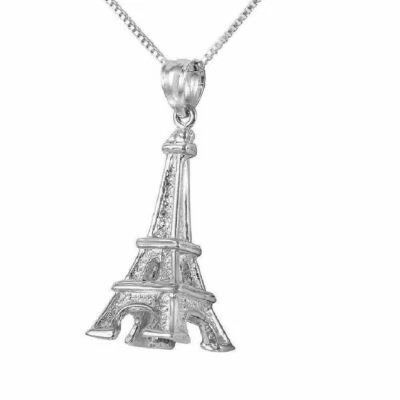 Sterlingsilber Eiffelturm 3D Anhänger / Charm,Gemacht IN USA,Italienische Kiste - Bild 1 von 3