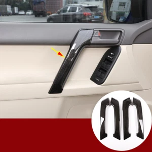Black Ash Wood Door Handle Cover For Toyot@ Land Cruiser Prado FJ150 150 2010-18 - Picture 1 of 10