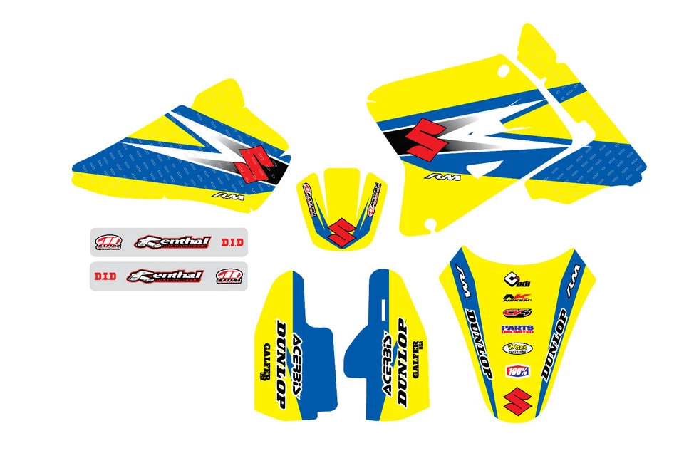Kit de gráficos de calidad de fábrica SUZUKI RM85 RM85L 2002-2019 calcomanías de motocross Sticke Foto 1 de 3
