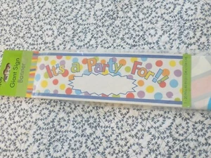 Party City Giant Sign/Banner ~ It's a Party For!! ~ 20" X 60" ~ New - Picture 1 of 1