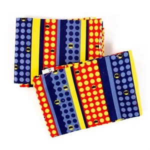 Batman Stripes FQ Fat Quarter Lot of 2 Quilting Cotton Fabric DC Comics - Picture 1 of 3