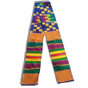 Handwoven Kente Muffler Scarf Asante Sash African Textile African Art Cloth - Picture 1 of 1