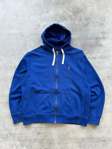 RALPH & RUSSO POLO RALPH LAUREN FELPA CON CAPPUCCIO ZIP BLU TAGLIA XL