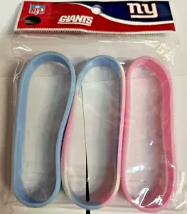 NEW YORK GIANTS PASTEL COLOR 3-pack RUBBER TEAM LOGO BRACELETS - Picture 1 of 1