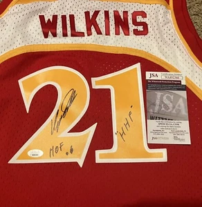 Dominique Wilkins Atlanta Hawks Signed Mitchell & Ness Jersey 2 Inscriptions Jsa - Picture 1 of 7