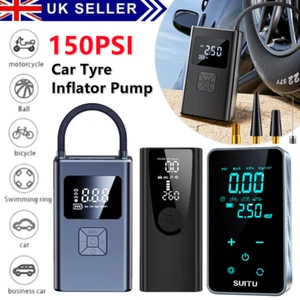 Cordless Digital Car Tyre Inflator Pump Portable 150PSI Air Compressor LED Light - Picture 1 of 34