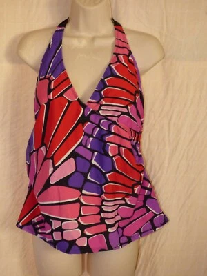 Traje de baño Tankinl Jaclyn Smith estampado geométrico talla 18 Foto 1 de 4