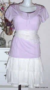 ESPRIT Bluse Shirt M 38 L Baumwolle Modal cotton lila - Foto 1 di 3
