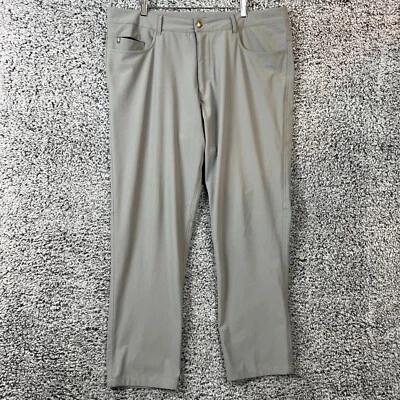 Pantalones de golf rectos para hombre 38x32 grises chinos rendimiento ligeros informales Foto 1 de 4