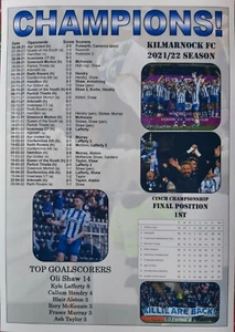 Kilmarnock Scottish Championship champions 2022 - souvenir print - Picture 1 of 1
