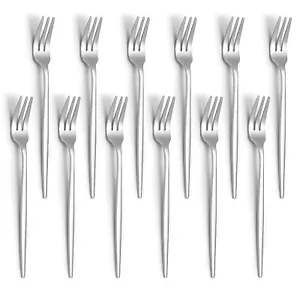 Dessert Forks Set Of 12 Pack 6.3"/16.5cm Stainless Steel Pastry Fork Family Appe - Picture 1 of 6