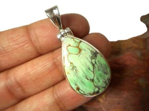 COLGANTE DE PIEDRAS PRECIOSAS VARISCITE plata esterlina 925 - ¡En caja de regalo! - Imagen 1 de 6
