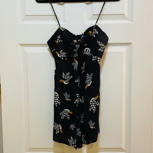 FARM RIO Black with Toucan Tucanissimo Print Romper Sz PS - Picture 1 of 6