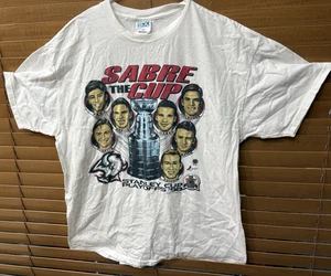 Vintage Buffalo Sabres Shirt 1998 NHL Stanley Cup Team Caricature 90s Hockey XL  - Picture 1 of 6
