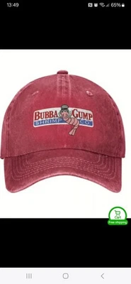 Free P&P Bubba Gump Shrimp Co. Red Baseball Cap Forest Gump Movie - Image 1 of 3