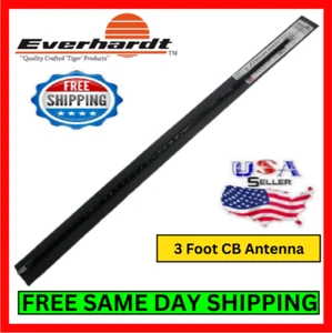Everhardt SOTT-3 CB Antenna Stainless Steel Tunable Black 1 1/2 Wave Winding Kit - Afbeelding 1 van 7