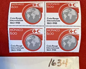 Stamps-MONACO, MNH, #1634 RED CROSS RED CRESCENT 125TH - SEE DESCRIPTION - Picture 1 of 1