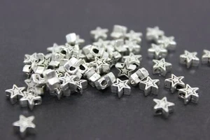 Cuentas espaciadores STAR - estrellas plateadas antiguas LF NF CF - cuentas de estrellas, 10 50 100 - Imagen 1 de 2