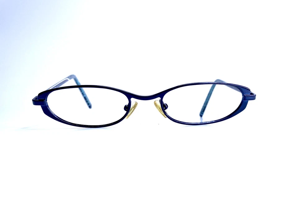 Valentino Black Blue Metal Almond Oval Eyeglasses Italy 5254 007K 47 17 130 - Image 1 of 4