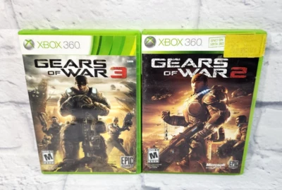 Gears Of War 2 & 3 (Xbox 360) COMPLETE CIB Tested Video Game 2x LOT Stickers - Image 1 of 3