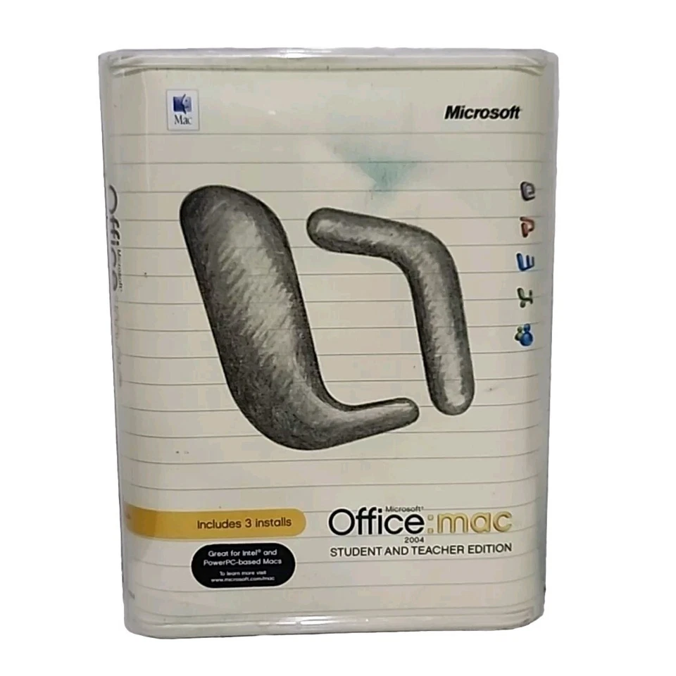 MICROSOFT OFFICE: MAC 2004 STUDENT AND TEACHER EDITION 3 INSTALLS FOR MAC OS X - Image 1 of 4