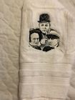 THREE STOOGES photo stitch EMBROIDERED SET OF 2 HAND TOWELS NEW by laura