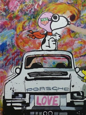 DEATH NYC "im wertigen Holzrahmen" Lithografie ltd.Edit. of  "Porsche" 3D Siegel - Bild 1 von 4