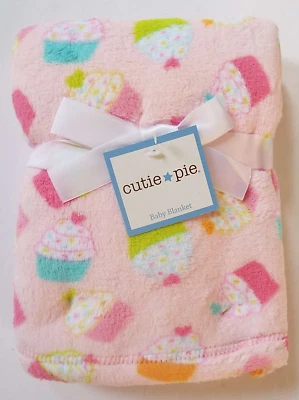 NEW Cutie Pie Cupcake Blanket Baby Girl Lovey Pink Blue Orange Yellow - Image 1 of 3
