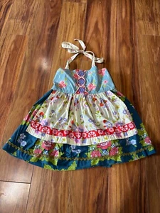 Matilda Jane Good Hart Lark Lakes Ellie Apron Halter Top - 6 Sleeveless Floral - Picture 1 of 5