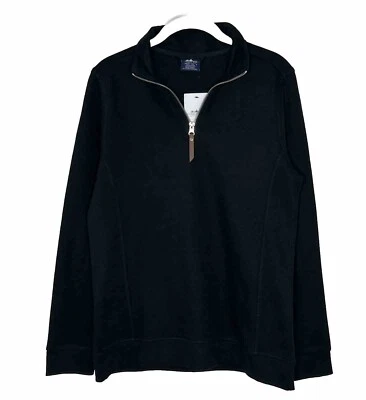 Womans Charles River Black 1/2 Zip Cotton Blend Pullover Sweater Sz M New - Imagem 1 de 4