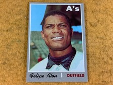 V8-32 BASEBALL CARD - FELIPE ALOU - OAKLAND ATHLETICS - 1970 TOPPS - CARD #434