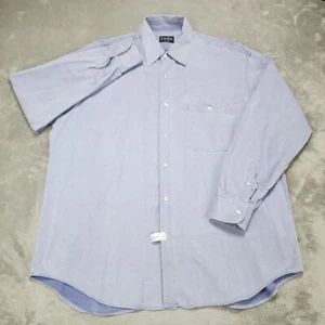 Gitman Bros Shirt Men Extra Large Blue Twill Long Sleeve Button Up Made In Italy - Picture 1 of 12