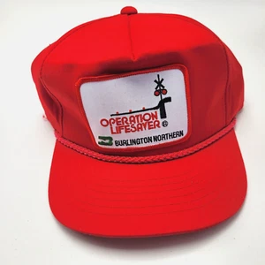 Burlington Northern Operation Lifesaver Safety Railroad Hat Cap Snapback B306D - Picture 1 of 6